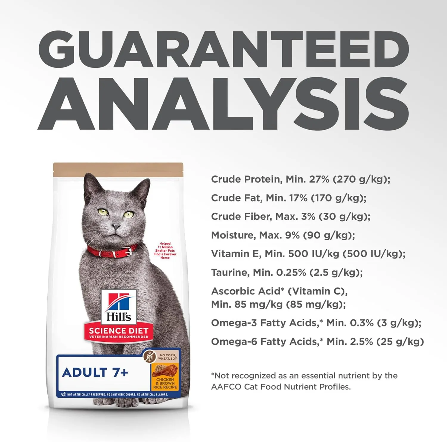 Hill's Science Diet Adult 7 , Senior Adult 7  Premium Nutrition, Dry Cat Food, No Corn, Wheat, Soy Chicken & Brown Rice, 7 lb Bag