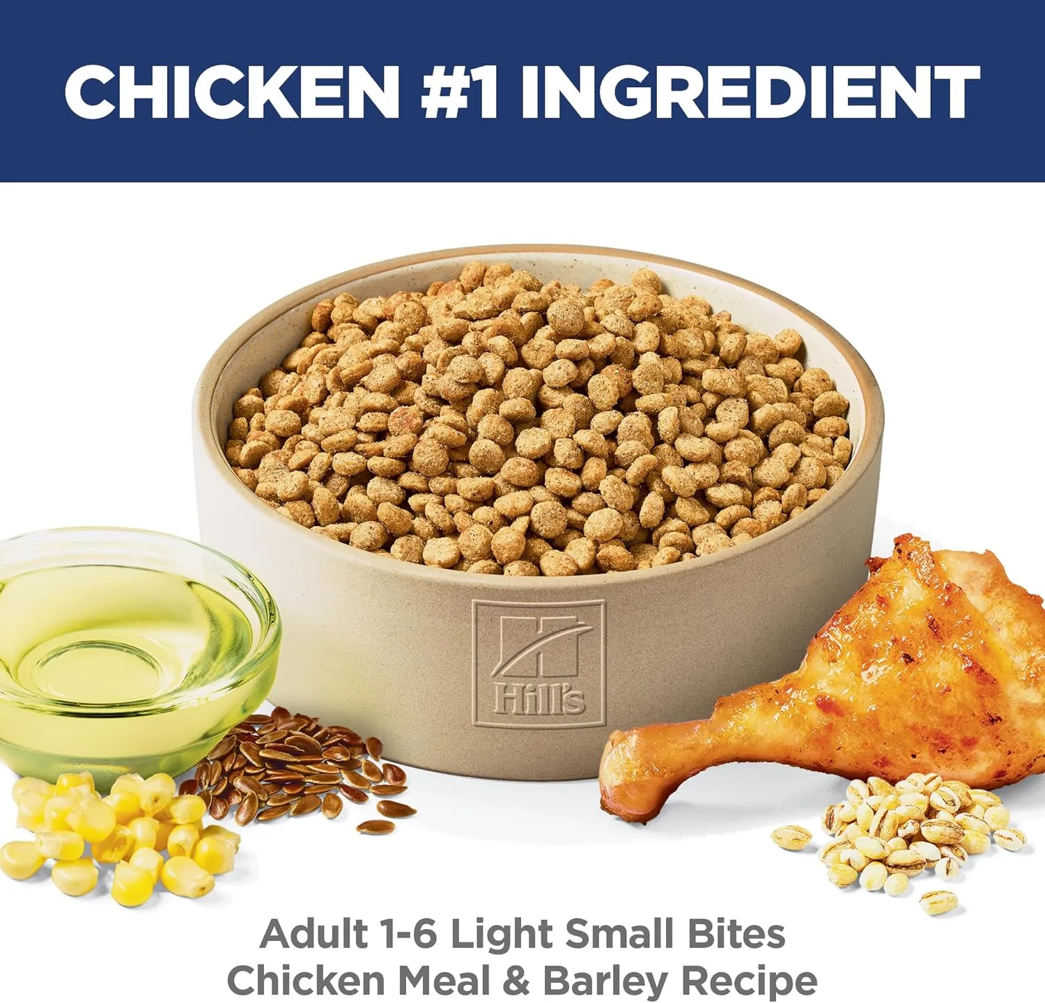 Hill's Science Diet Light, Adult 1-6, Weight Management Support, Small Kibble, Dry Dog Food, Chicken & Barley, 30 lb Bag