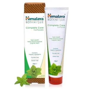 Himalaya Botanique Complete Care Toothpaste with Xylitol and Neem, Peppermint- Fluoride Free Toothpaste for Clean Teeth & Fresh Breath - Vegan, Gluten Free, No Artificial Flavors or Colors, 5.29 oz