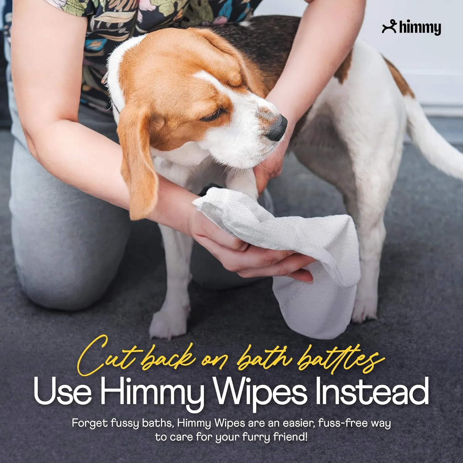 Himmy XL Pet Wipes for Dogs and Cats  18 x 30 Bath Wipes for Cleaning, Deodorizing, Conditioning, Anti-Itch Grooming, Wet Dog Wipes for Paws, Butt, Ear, Eye, Face Whole Body Lavender
