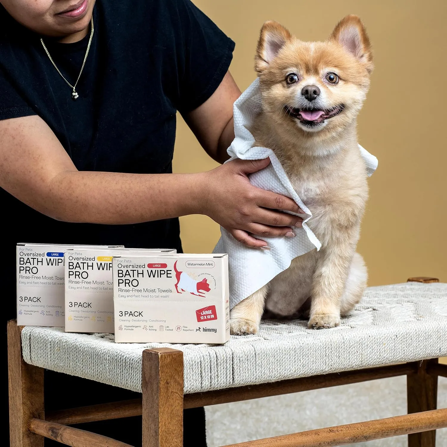 Himmy XL Pet Wipes for Dogs and Cats  18 x 30 Bath Wipes for Cleaning, Deodorizing, Conditioning, Anti-Itch Grooming, Wet Dog Wipes for Paws, Butt, Ear, Eye, Face Whole Body Lavender