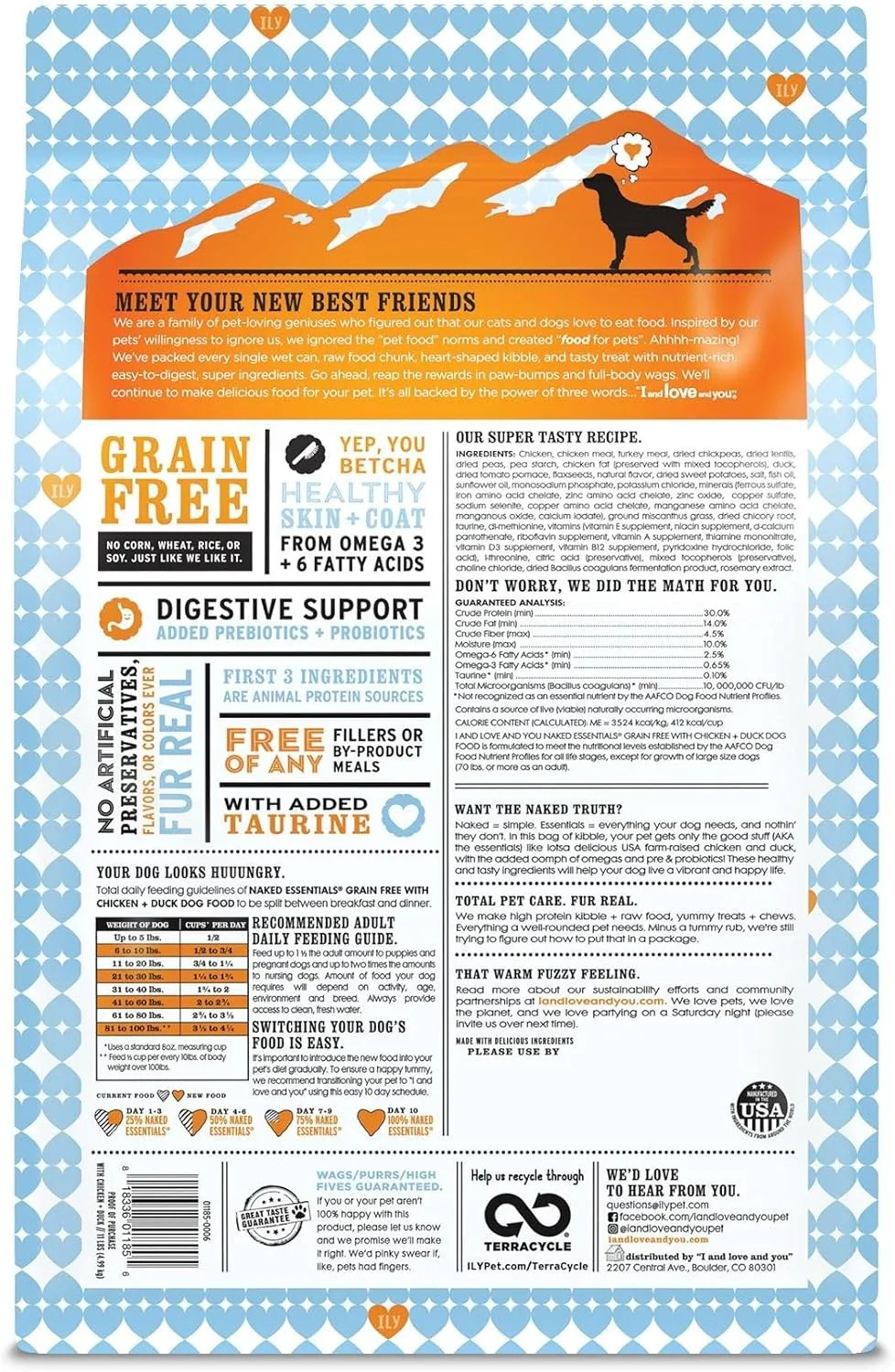 I and love and you Naked Essentials Dry Dog Food - Chicken   Duck - High Protein, Real Meat, No Fillers, Prebiotics   Probiotics, 11lb Bag