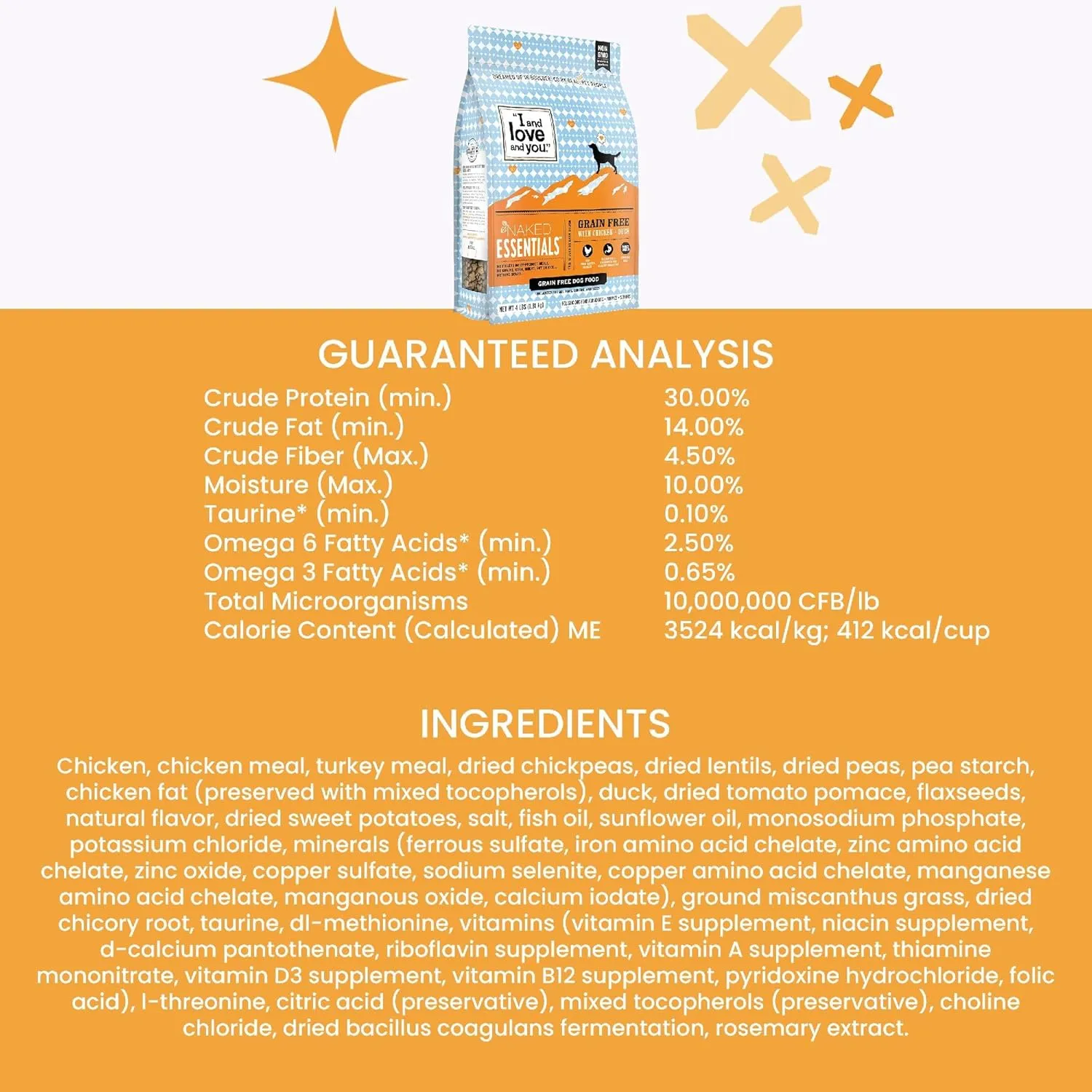 I and love and you Naked Essentials Dry Dog Food - Chicken   Duck - High Protein, Real Meat, No Fillers, Prebiotics   Probiotics, 11lb Bag