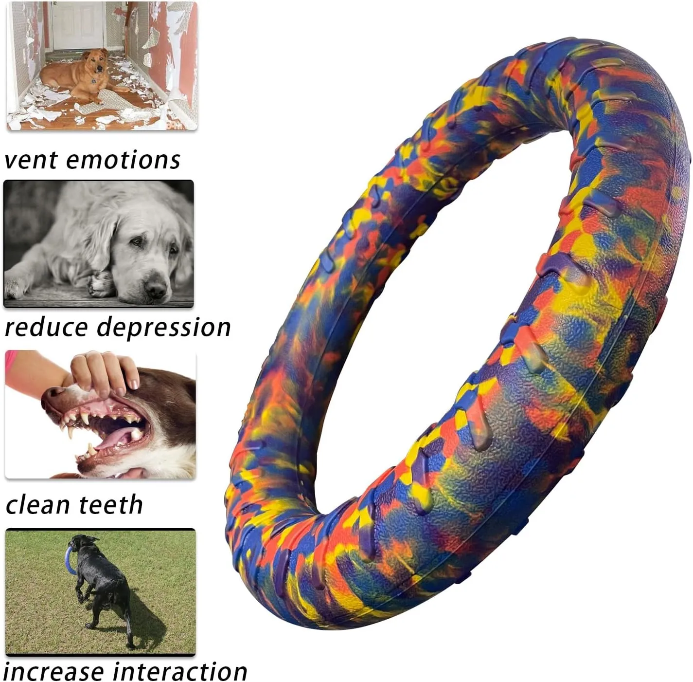 Indestructible Dog Toys Dog Chew Toy for Aggressive Chewers Flying Discs for Medium/Large Breeds Dog Training Ring