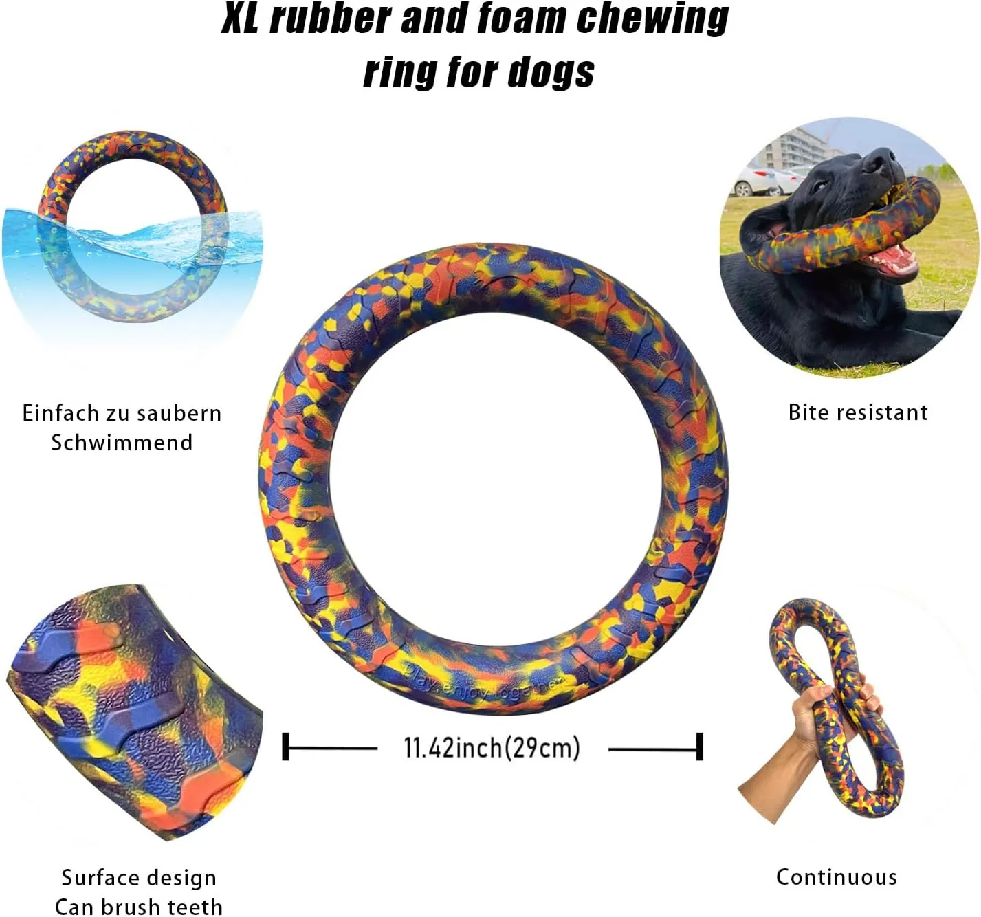 Indestructible Dog Toys Dog Chew Toy for Aggressive Chewers Flying Discs for Medium/Large Breeds Dog Training Ring