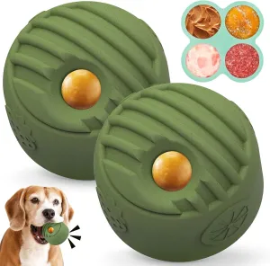 Interactive Dog Toy for Large Dogs (20-140 lbs) 2PACK- Durable Freezable Rubber Chew Toy, Mint Scent, Anxiety Relief Puzzle, Treat Dispenser, Easy to Clean, Long-Lasting, Low-Mess Design