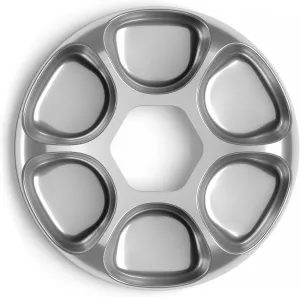 iPettie Upgraded Replacement Food Tray for Donut Frost Automatic Cat Feeder - Corrosion Resistant 304 Stainless Steel, 6 Isolated Portions, Waterproof and Dishwasher Safe