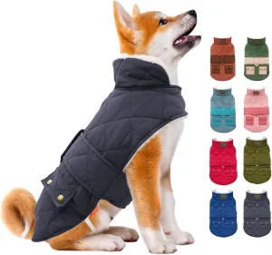 KYEESE Dog Coats Winter Dog Jacket with Leash Hole for Windproof Padded Sherpa Dogs Vest for Small Medium Dogs Cold Weather Coats