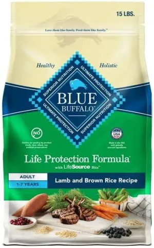 Life Protection Formula Adult Dry Dog Food, Lamb & Brown Rice, 15 Lbs, with Essential Proteins and Carbs for Energy Needs and Omega-3 & 6 Fatty Acids