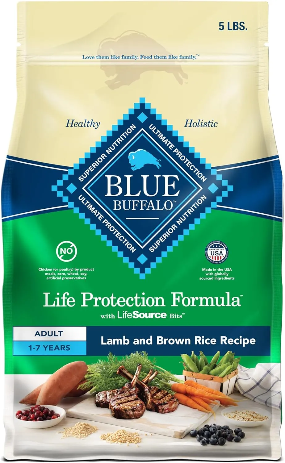 Life Protection Formula Adult Dry Dog Food, Lamb & Brown Rice, 5 Lbs - Omega-3 & 6 Fatty Acids to Promote Healthy Skin and Coat, Formulated with Essential Proteins