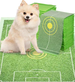 MICOOYO Puppy Pads Pee Pads for Dogs, Disposable Target Dog Pads for Potty Tranning Dog Pee Pad, Soccor Field Design Super Absorbent Doggy Pad for Dogs, Pets, Puppy, Doggie, Cat (S, 10Count)