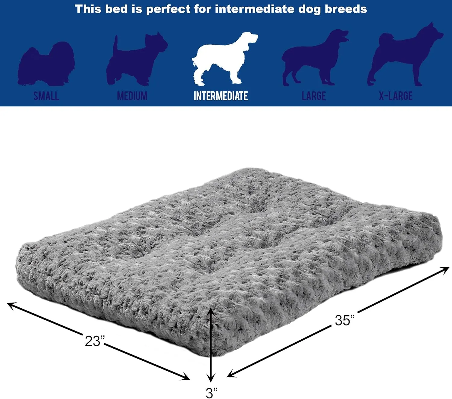 MidWest Homes for Pets Deluxe Dog Beds Super Plush Dog & Cat Beds Ideal for Dog Crates Machine Wash & Dryer Friendly, 1-Year Warranty, Fits 36 inch Crate.