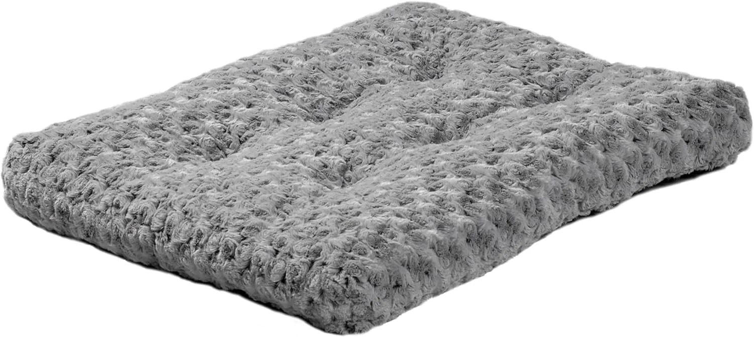 MidWest Homes for Pets Plush Pet Bed; Ombr Swirl & Cat Bed; Gray 17L x 11W x 1.5H - Inches for Toy Dog Breeds, 40618-SGB, 18-Inch