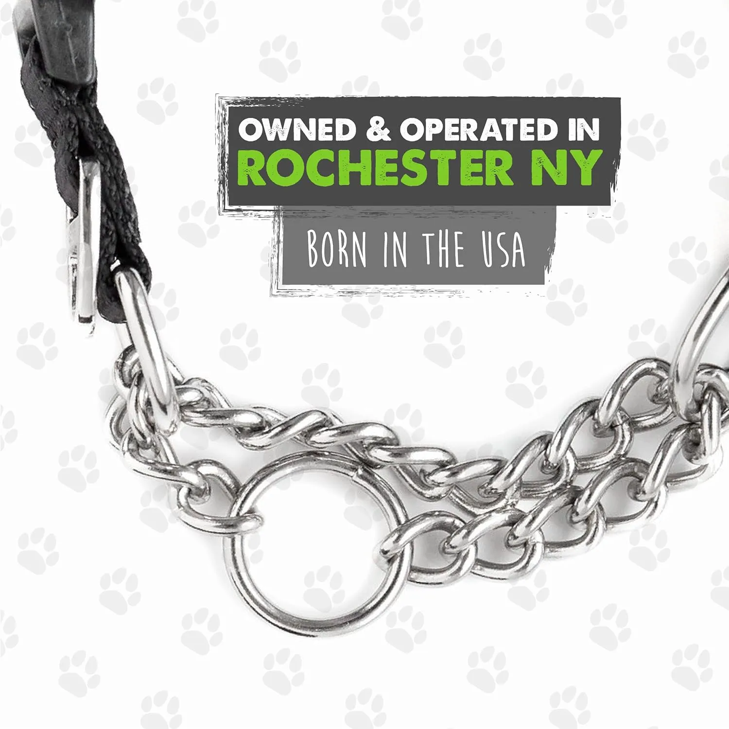 Mighty Paw Martingale Collar with Buckle | Training Dog Collar, Limited Cinch Chain Pet Gear for No Pull Dog Walking. Martingale Dog Collars for Large Dogs, Medium Breeds and Small Pets