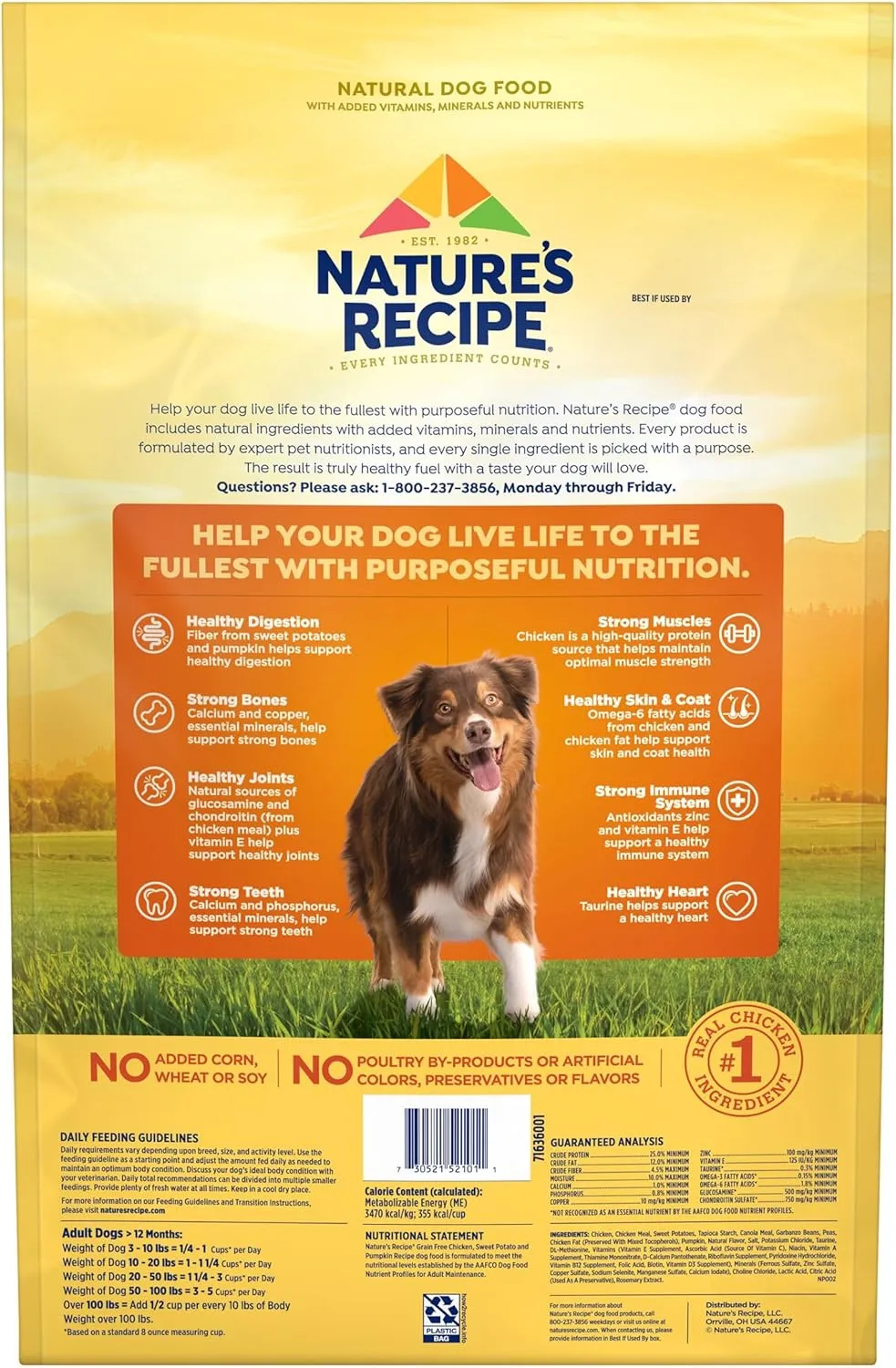 Natures Recipe Grain Free Chicken, Sweet Potato & Pumpkin Recipe Dry Dog Food, 12 lb. Bag