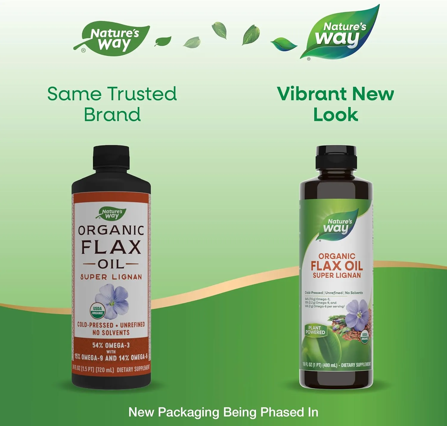 Nature's Way Organic Flax Oil Super Lignan, Omega-3, 6, 9 Fatty Acids(1), Cold-Pressed, Unrefined, Hexane Free, 16 Fl Oz (Packaging May Vary)