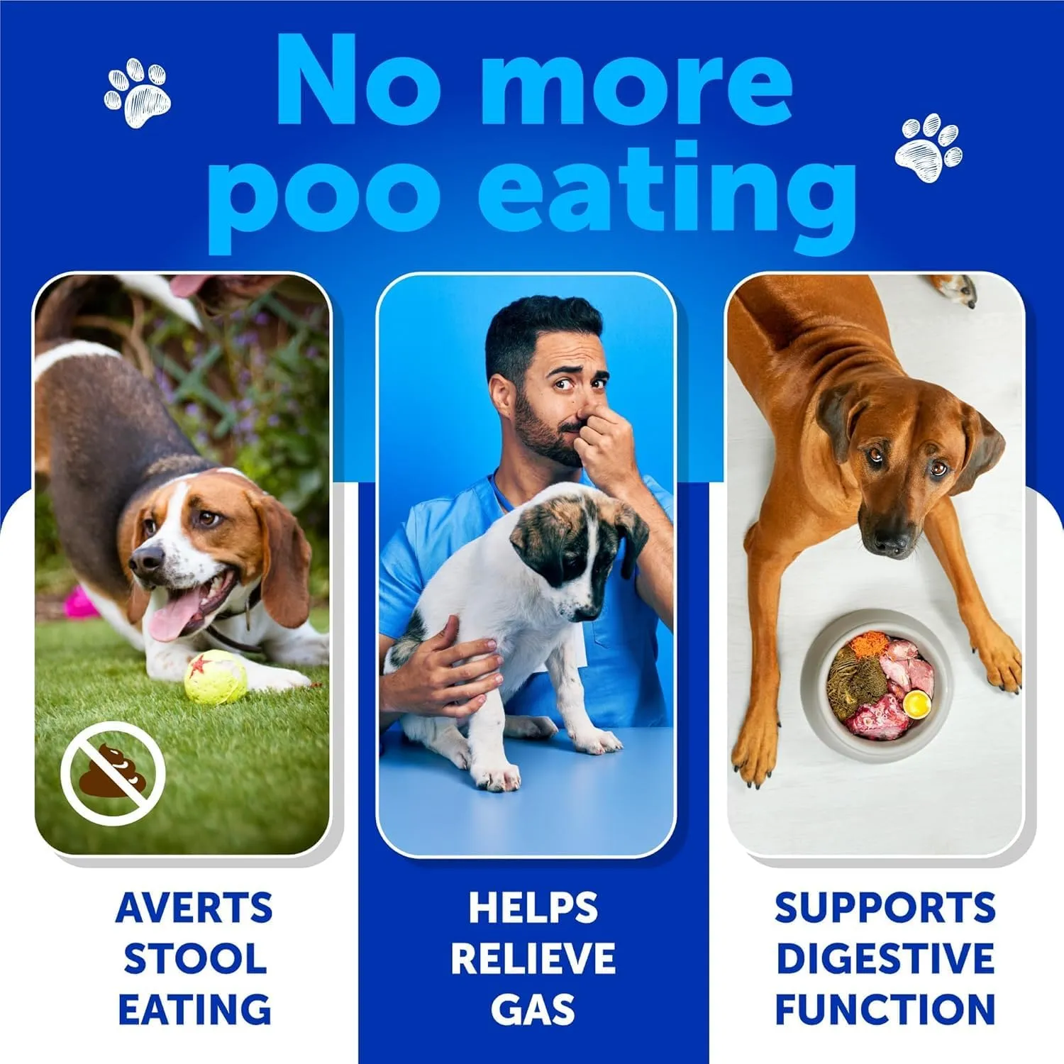 No Poo Chews for Dogs, Puppy - Coprophagia Stool Eating Deterrent - Prevent Dog from Eating Poop - Stop Eating Poop Treats with Probiotics & Enzymes - Immune, Digestive, Gut Health Support Supplement
