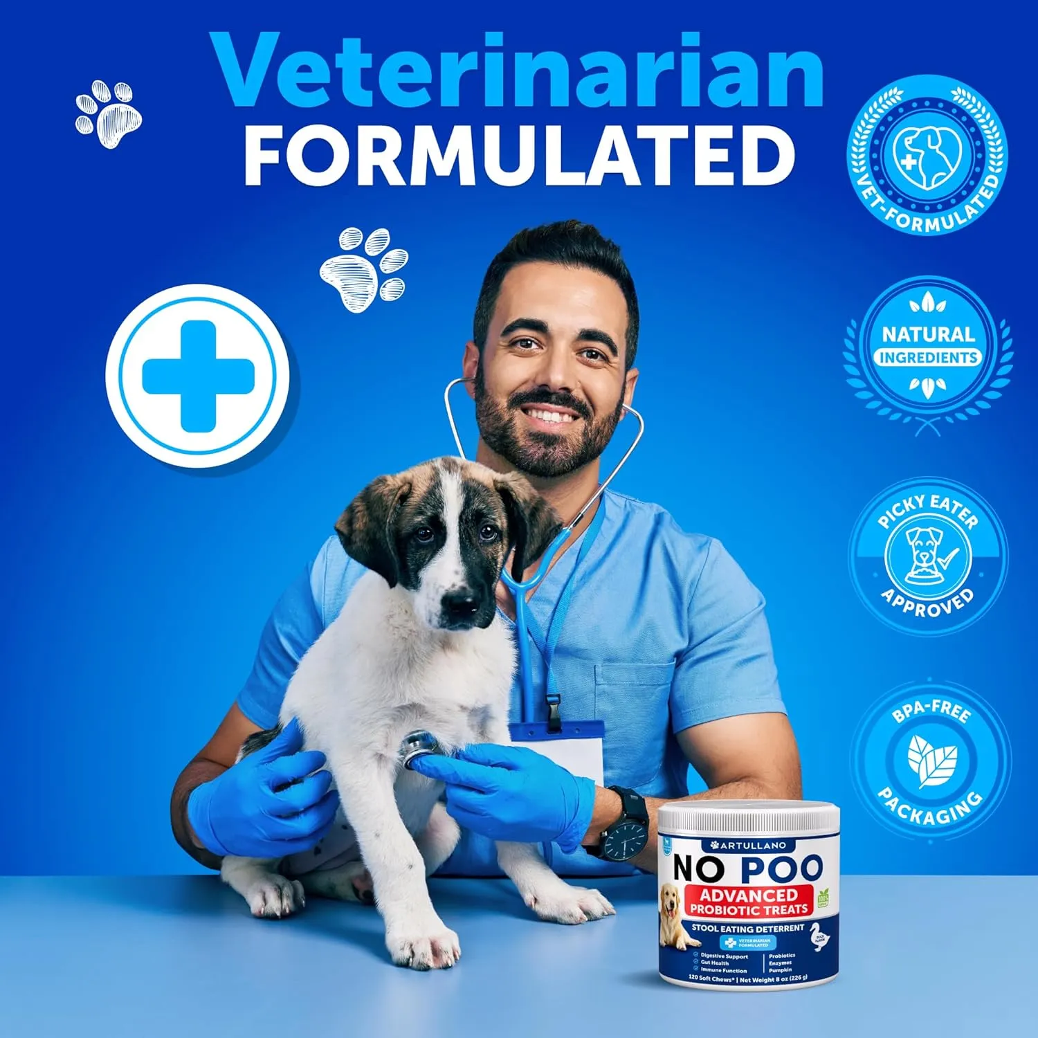 No Poo Chews for Dogs, Puppy - Coprophagia Stool Eating Deterrent - Prevent Dog from Eating Poop - Stop Eating Poop Treats with Probiotics & Enzymes - Immune, Digestive, Gut Health Support Supplement