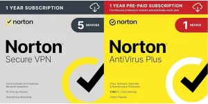 Norton Secure VPN 2023 for up to 5 Devices with Norton AntiVirus Plus 2022 for 1 Device with Auto-Renewal