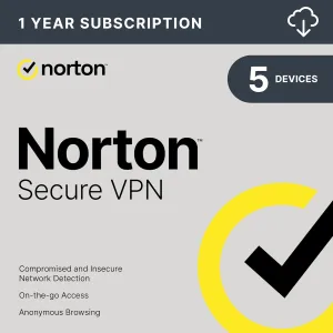 Norton VPN Standard for up to 5 Devices, Keep your online activity more private with a fast and reliable VPN (Download)