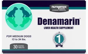 Nutramax Laboratories Denamarin Liver Health Supplement for Medium Dogs - With S-Adenosylmethionine (SAMe) and Silybin, 30 Tablets