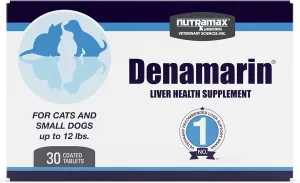 Nutramax Laboratories Denamarin Liver Health Supplement for Small Dogs and Cats - With S-Adenosylmethionine (SAMe) and Silybin, 30 Tablets