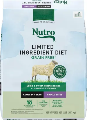 Nutro Limited Ingredient Diet Small Bites Adult Dry Dog Food, Lamb & Sweet Potato Recipe, 22 lbs.