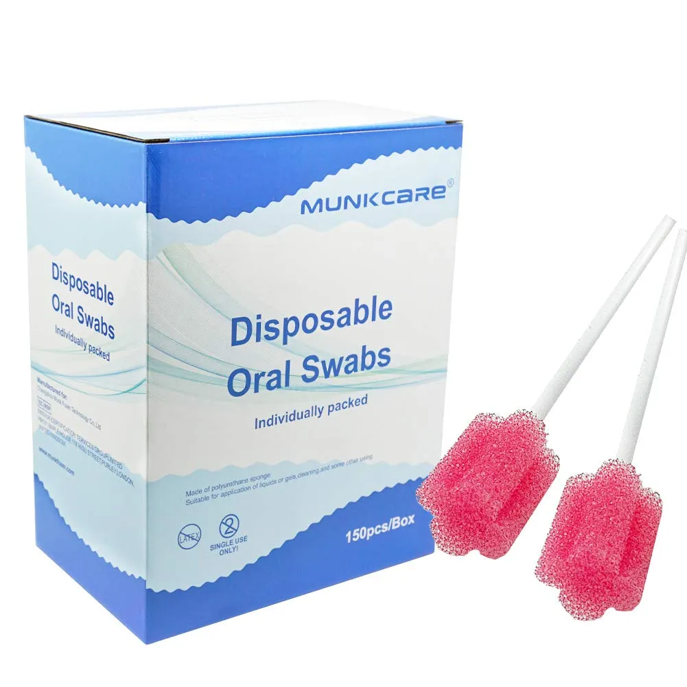 Oral Swabs Flavored Lemon- Elderly Tooth Cleaning Sponges 150 Counts