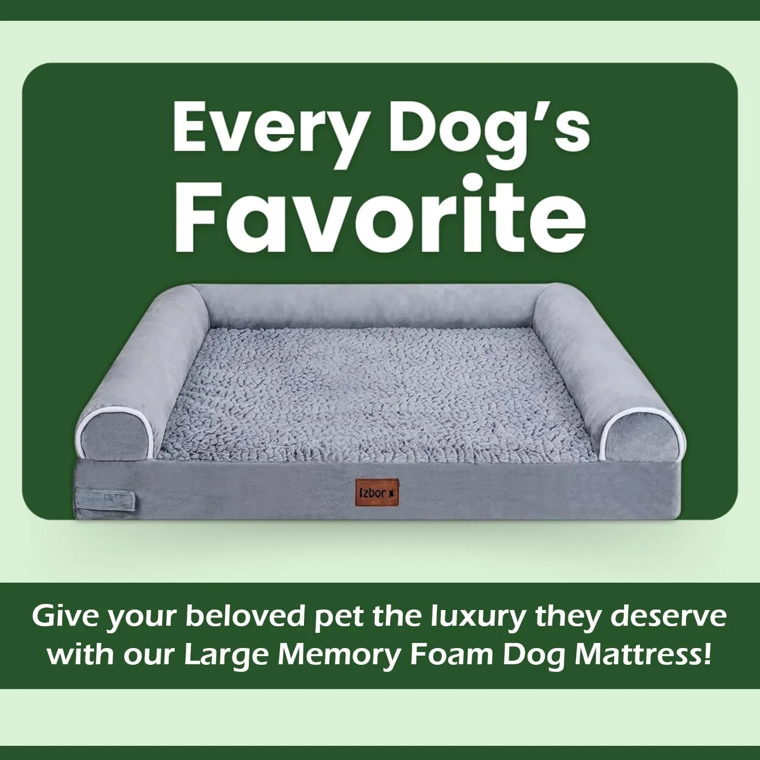 Orthopedic Dog Bed for Large Dogs, Premium Memory Foam Dog Mattress, Waterproof Couch Pet Bed with Removable Washable Cover, Durable Foam, Anti-Slip Layer (Size (44" x 35" x 8"Th))