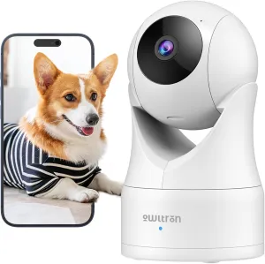 owltron Indoor Security Camera 2K, 360 Cameras for Home Security with Motion Detection, 2.4G WiFi for Baby/Pet/Nanny/Camara with Night Vision, Siren Alarm & 2-Way Audio, Compatible with Alexa