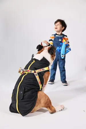 Pawlook Dog Raincoat with Chest Leash and Collar, Reusable Waterproof Pet Coat for Small Dogs, Medium Dogs, Large Dogs (Black, Large)