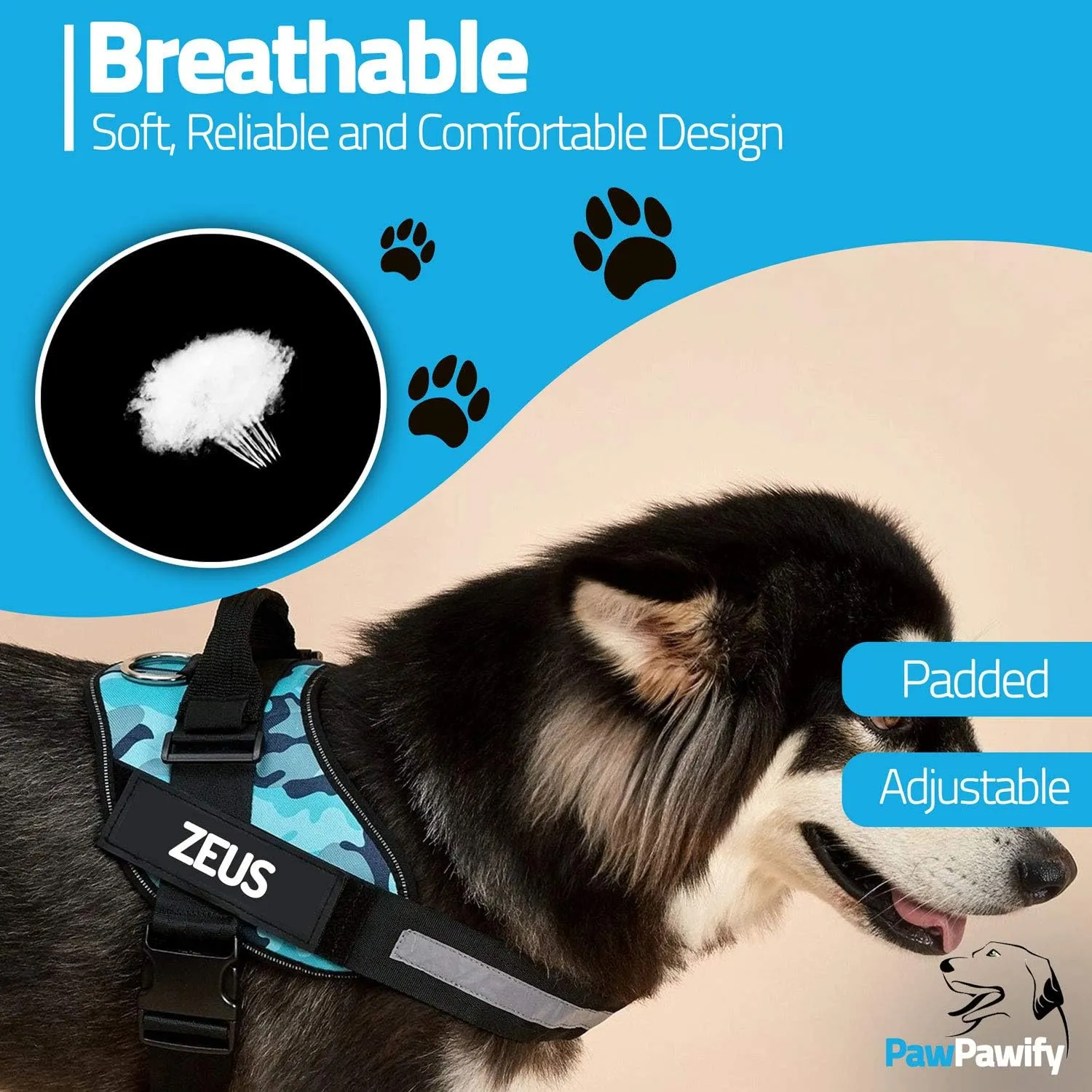 PawPawify Custom No Pull Dog Harness with Name and Phone Number, Heavy Duty Personalized Pet Vest to Prevent Tugging, Pulling, or Choking, Training and Walking (Pink, XS (5-9LBS))