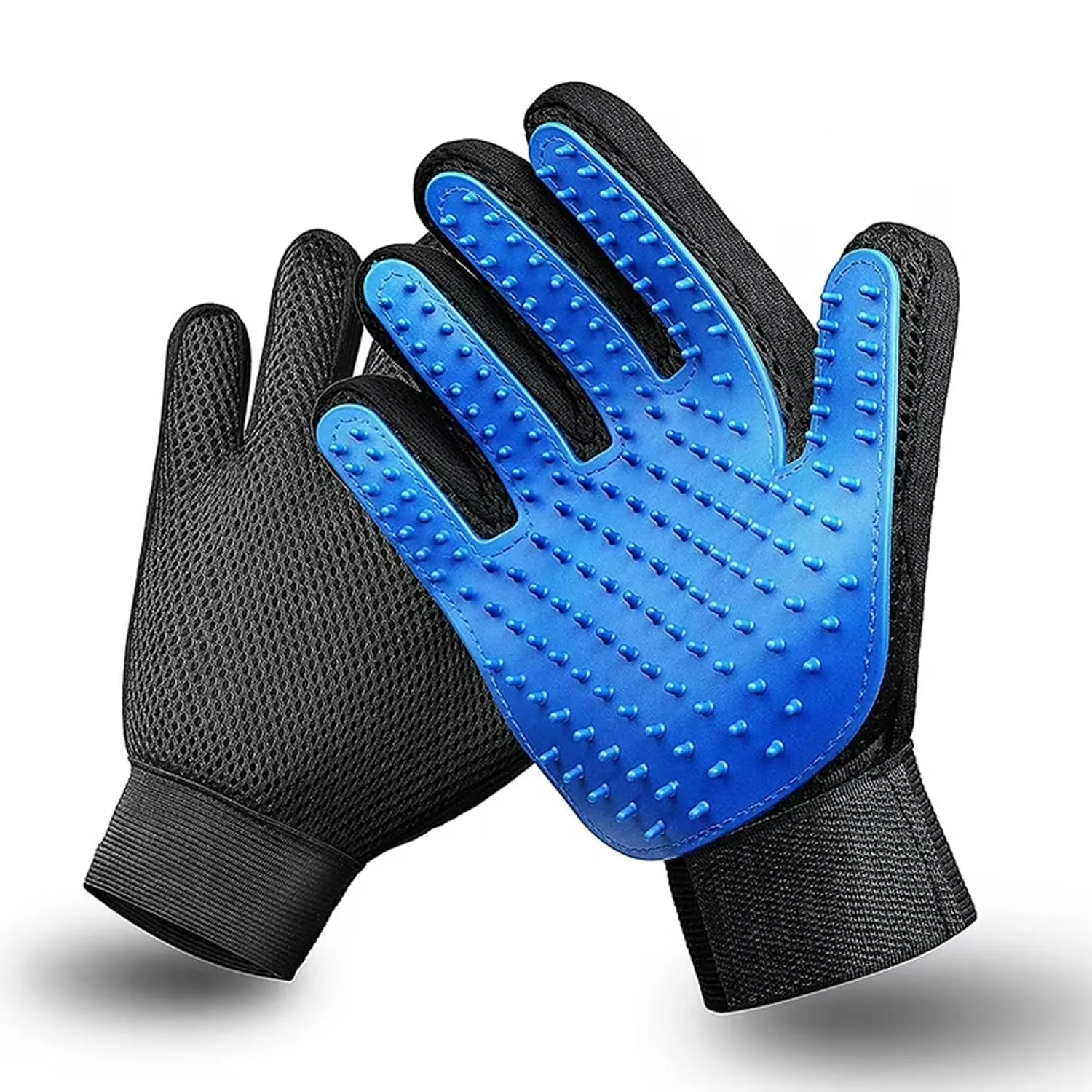 Pet Grooming Glove- pet washing Glove For Bathing-Pet Hair Remover glove For Cleaning Upgrade Grooming Brush For Long and Short fur- Efficient Washing Glove For Dogs & Cats -1 Pack [Right-Hand] Blue