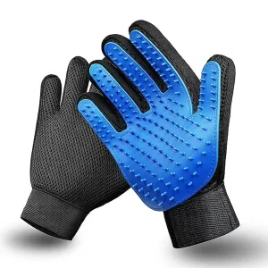 Pet Grooming Glove- pet washing Glove For Bathing-Pet Hair Remover glove For Cleaning Upgrade Grooming Brush For Long and Short fur- Efficient Washing Glove For Dogs & Cats -1 Pack [Right-Hand] Blue