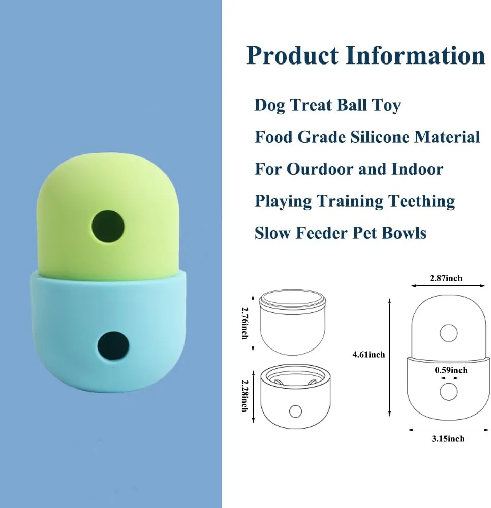 Pet Puzzle Toy Dog Treat Dispensing Cute Puppy Small Medium Dogs Interactive Chase Toy Pet Funny Enrichment Toys Food Ball for Dog Playing Training Slow Feeder Bowls