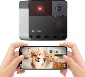 Petcube Play 2 Wi-Fi Pet Camera with Laser Toy for Cats & Dogs, 1080P HD Video, 160 Full-Room View, 2-Way Audio, Sound/Motion Alerts, Night Vision, Pet Monitoring App