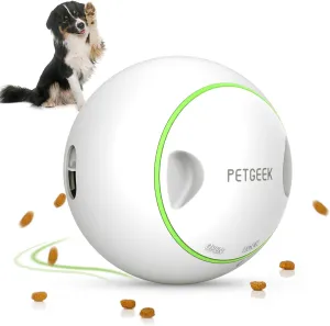 PETGEEK Interactive Treat Ball - Automatic Dispensing Dog Toys with IQ Training, Safe ABS Motion Balls