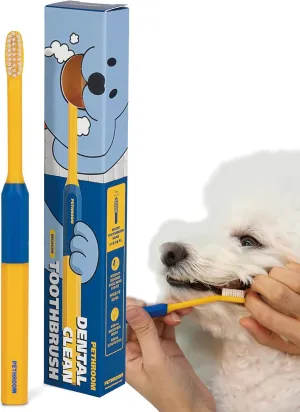 PETHROOM] Dental Micro Fiber Toothbrush for Pet | Small Dogs and Cats Teeth Brushing Cleaning Tooth Care | Soft Bristle Cleaning Toothbrush for Dog Puppy Cat (Medium)
