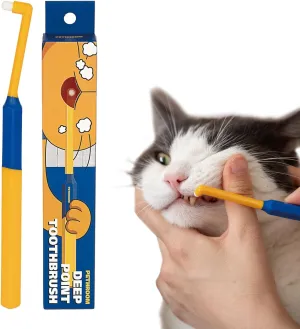 PETHROOM] Micro Tiny Pet Toothbrush for Small Cats and Dogs | Round Shaped Head with Ultra Soft Bristle for Deep Cleaning Dental Care (Deep Point)