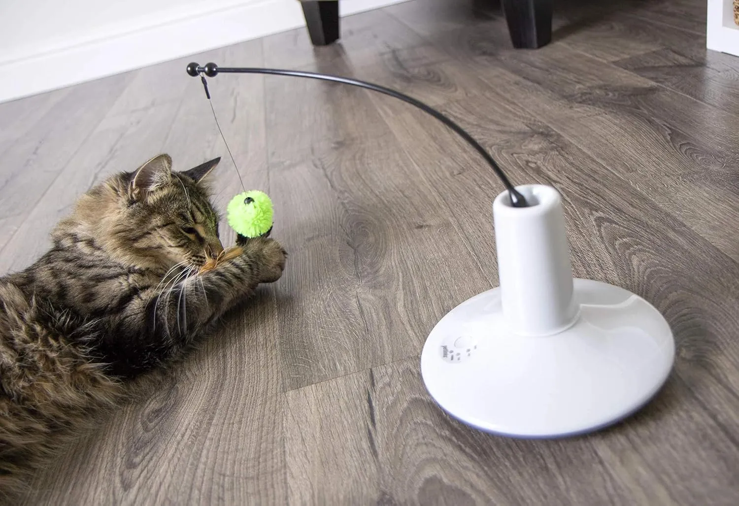 Petlinks Pure Commotion Electronic Motion Wand Cat Toy, Battery Powered - Gray/Green, One Size