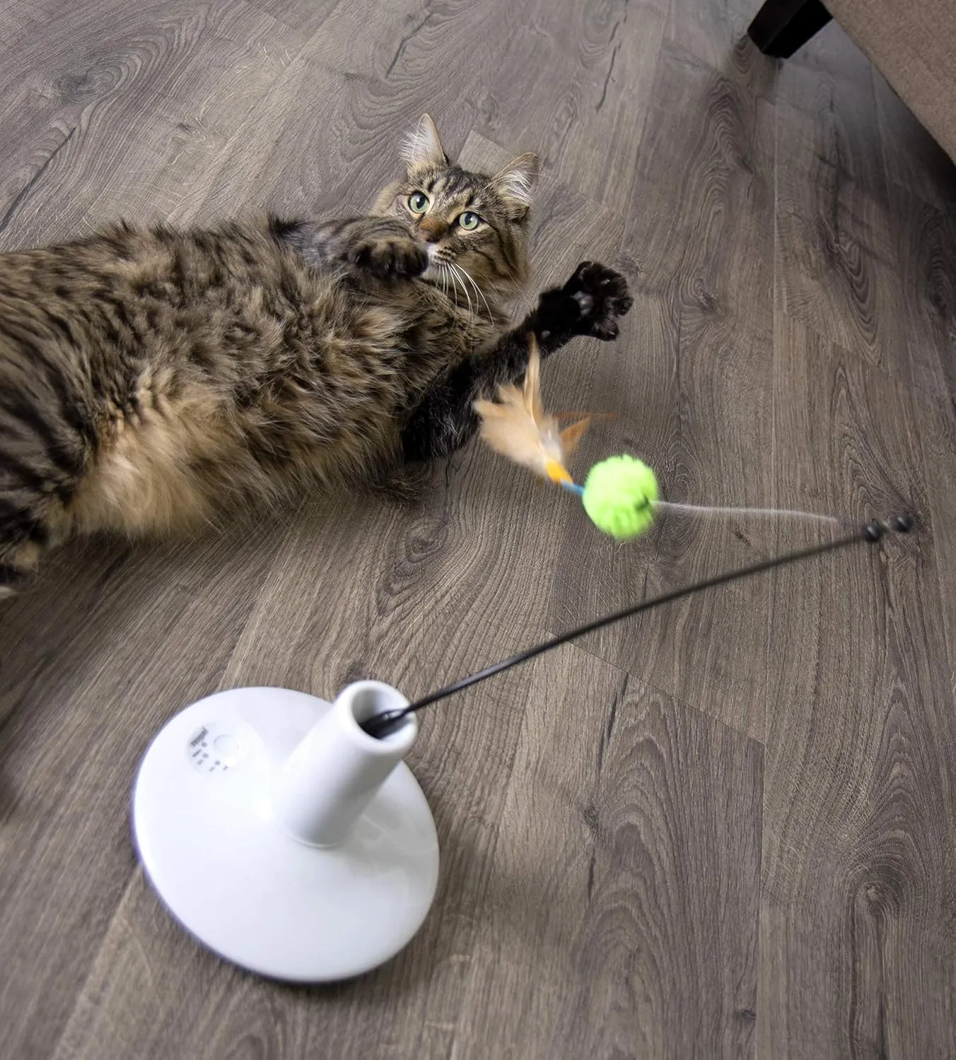 Petlinks Pure Commotion Electronic Motion Wand Cat Toy, Battery Powered - Gray/Green, One Size