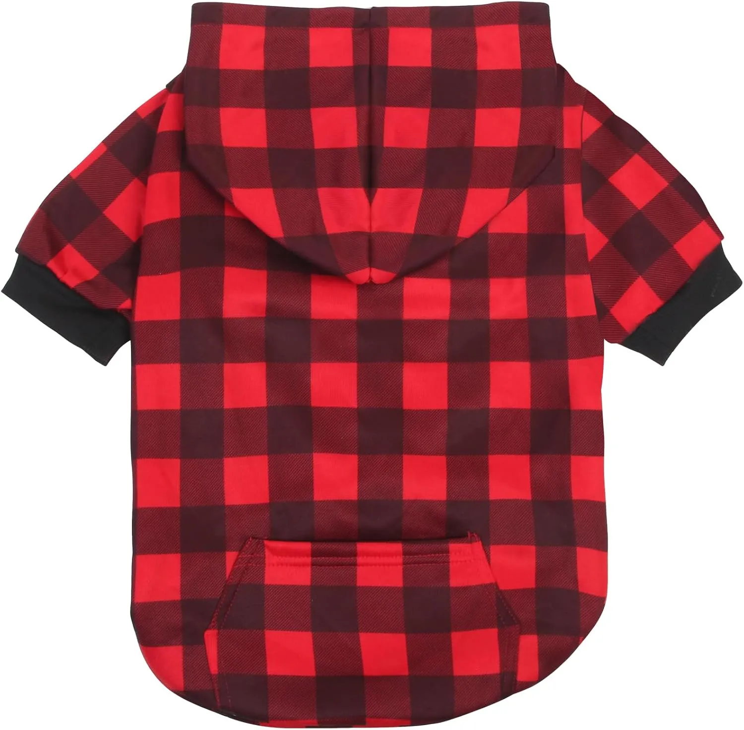 Plaid Dog Sweaters Hoodies Sweatshirts for Dogs Cats, Warm and Soft Cold Weater Coats for Christmas (Red, Medium)