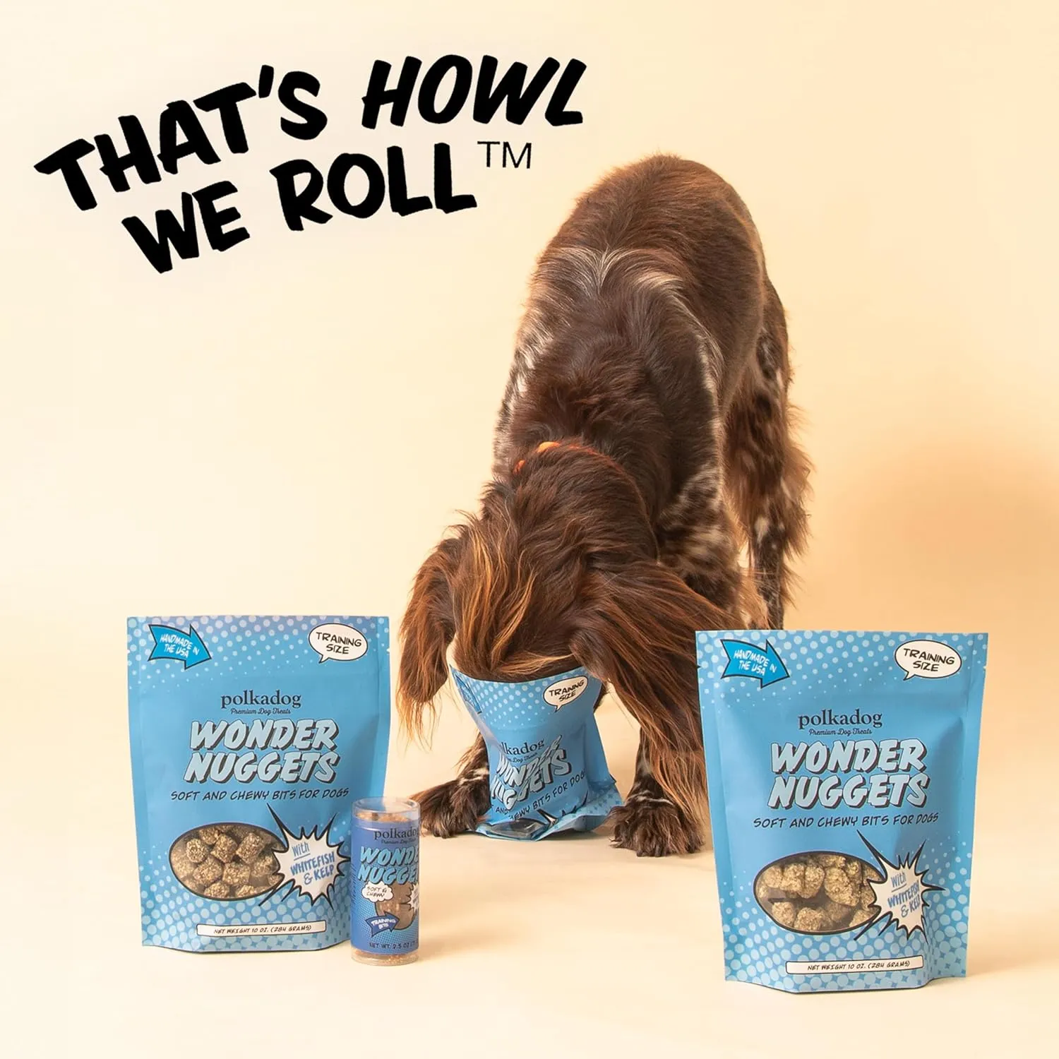 Polkadog Whitefish & Kelp Wonder Nuggets Dog Treats  All-Natural Pet Training Treats for Dogs  Healthy, Handmade Puppy Snacks  Bite-Sized, Soft, Chewy Treats for Pets  10 oz