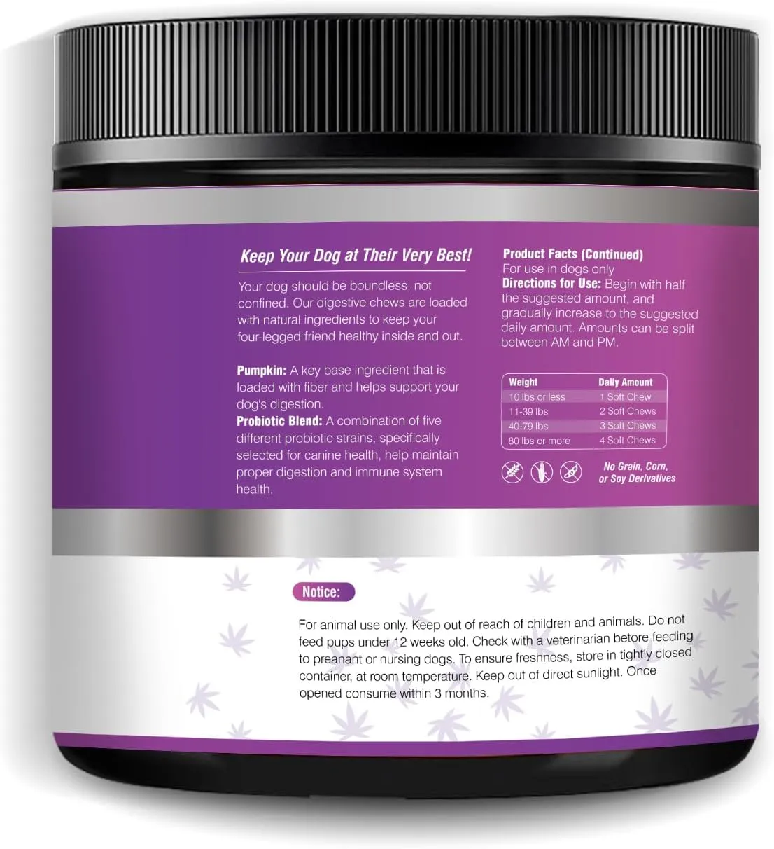 Probiotics for Dogs Dog Probiotic Chews and Digestive Enzymes Prebiotic Health Gut Itchy Skin Probioticos Itching Diarrhea Chew Supplements Canine Pet Prebiotics 200 Natural Soft Chewable Tablets