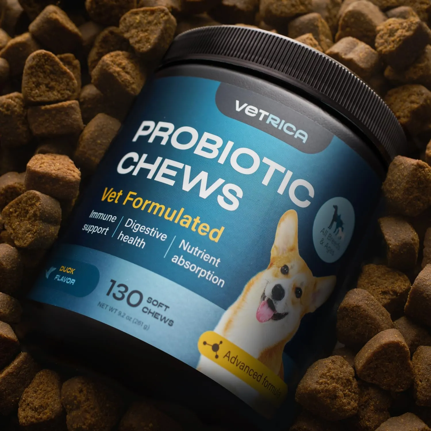 Probiotics for Dogs - Dog Probiotic Chews for Digestive and Gut Health, Dental, Immune System Support - Chewable Prebiotic Soft Treats - Wild Yam, Yeast Powder - Diarrhea and Bowel Support Supplement