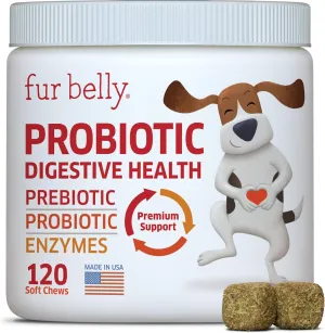 Probiotics for Dogs - Hot Spot Remedy for Dogs   Prebiotic - Dog Allergy Chews - Improve Digestion & Upset Tummy, Relieve Gas & Diarrhea, Dog Probiotics and Digestive Enzymes, 120 Dog Probiotic Chews
