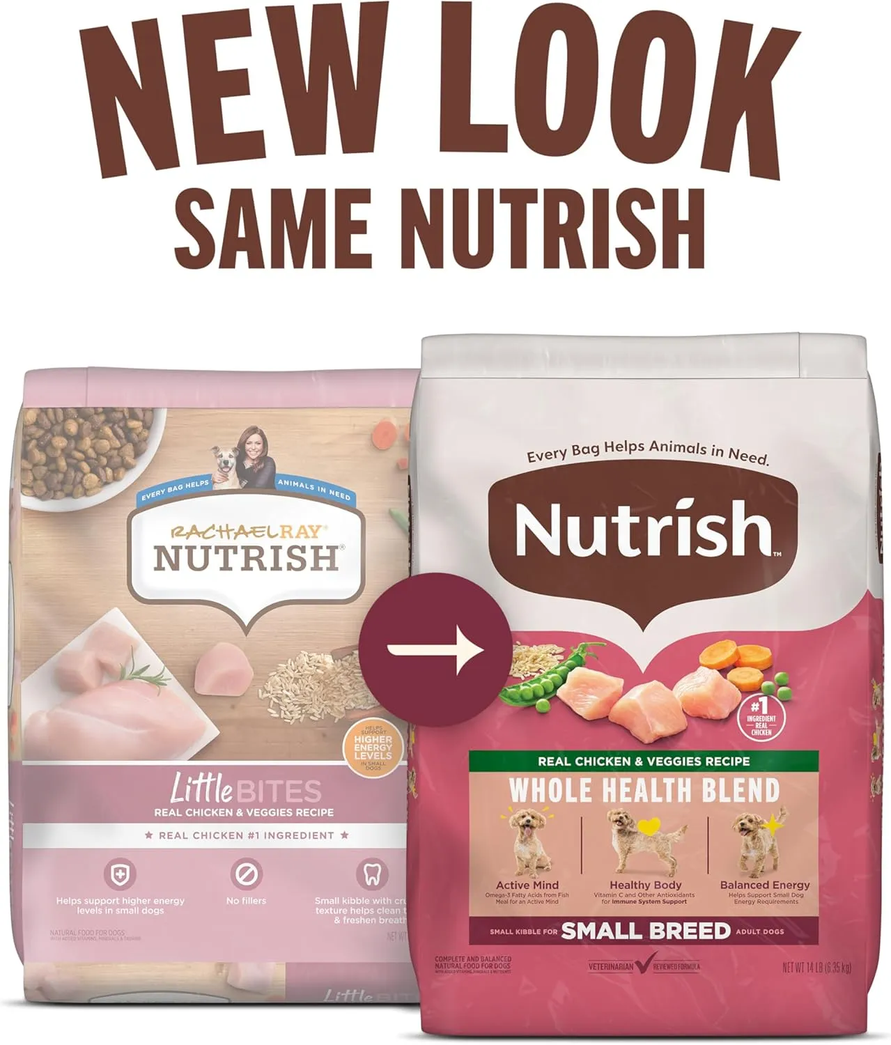 Rachael Ray Nutrish Little Bites Small Breed Premium Natural Dry Dog Food, Real Chicken & Veggies Recipe, 6 Pounds (Packaging May Vary)