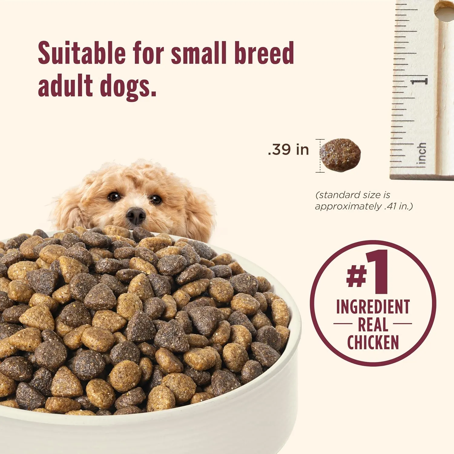 Rachael Ray Nutrish Little Bites Small Breed Premium Natural Dry Dog Food, Real Chicken & Veggies Recipe, 6 Pounds (Packaging May Vary)