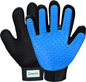 (Right hand) 1- Pack - Multi-Functional Pet Hair Remover Glove for Gentle Grooming, Bathing, and Massaging Dogs, Cats, and Horses  Perfect for Reducing Shedding - Blue - Only Right Hand included.
