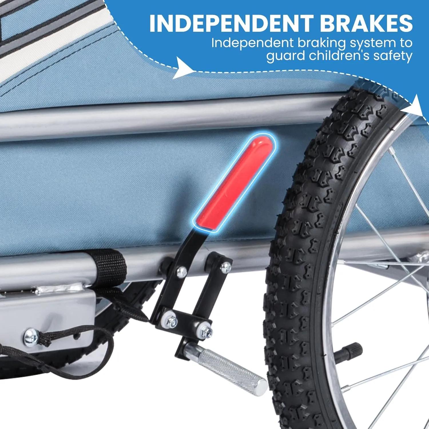 Sepnine 2 in 1 Pet Bicycle Trailer with a 6" Stroller Wheel Suitable for Small and Medium Dogs, Carrier Up to 66/88 LBS, Easy Folding Cart Frame, Quick Release Wheel, Universal Bicycle Coupler